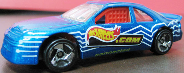 blue hotwheels dot com car